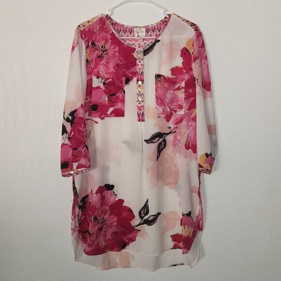 fig and flower Tops - Fig & Flower Women's Tunic Blouse Size Large